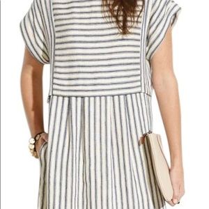 Madewell Striped Play Button Back Dress